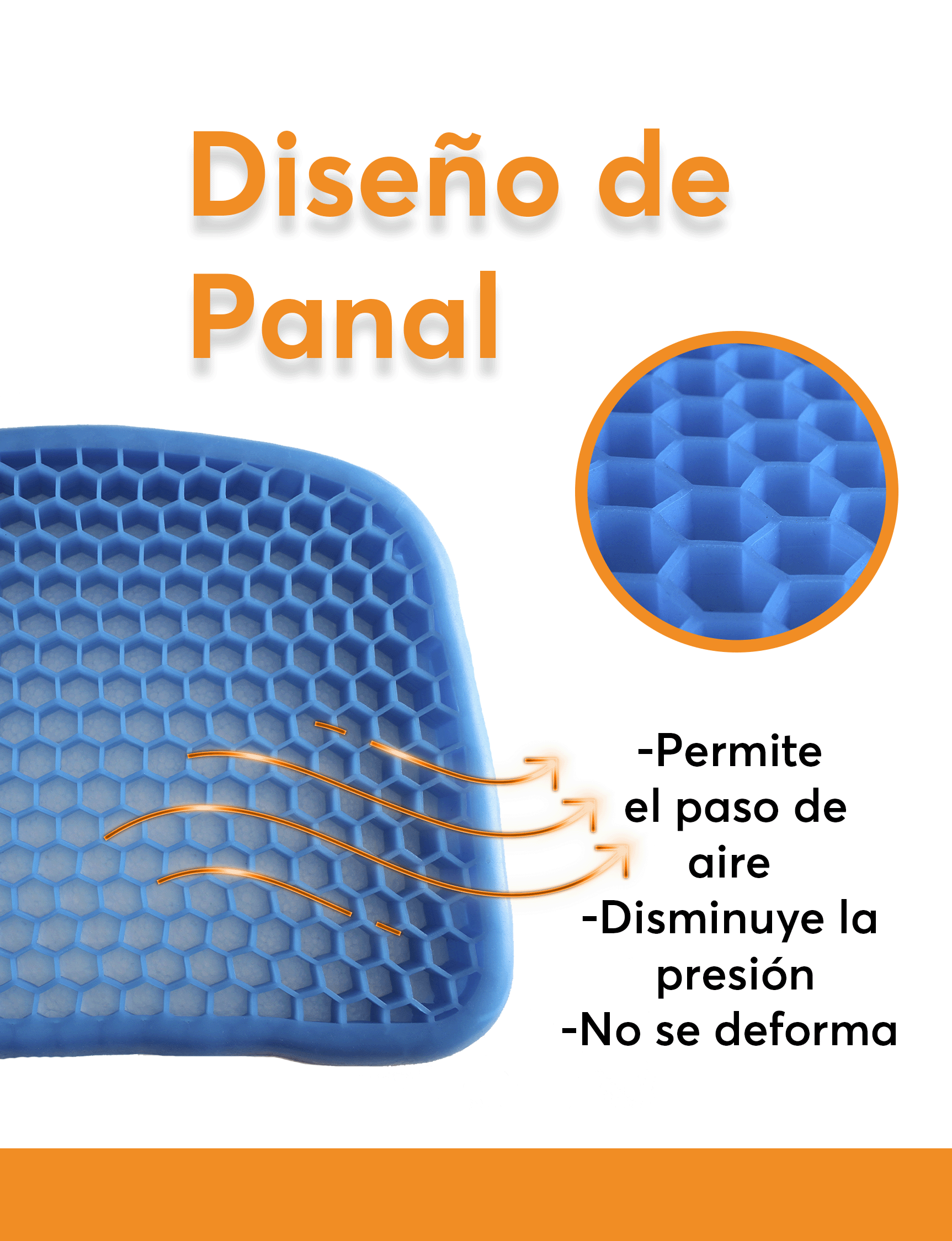 Foto 8 pulgar | Cojín Archy 30876 Azul Asiento Suave Ortopédico Flexible Gel Silicón