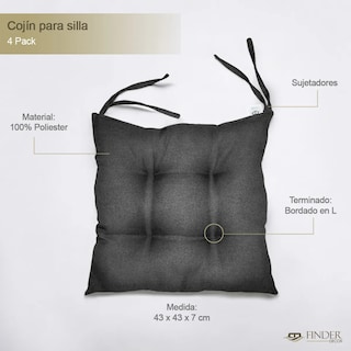 Foto 2 | Cojin de Silla Finder Decorativo 4 Pack