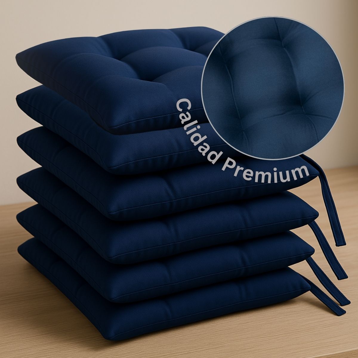 Foto 5 pulgar | Set 6 Cojines Para Silla Tesso Home Acolchados Color Marino