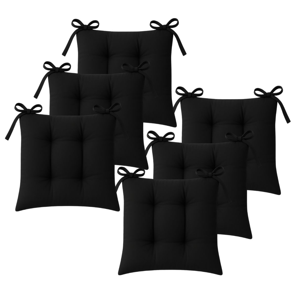Set 6 Cojines Para Silla Tesso Home Acolchados Color Negro
