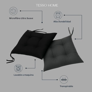 Foto 5 | Set 6 Cojines Para Silla Tesso Home Acolchados Color Gris