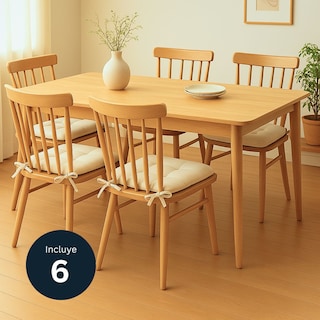 Foto 2 | Set 6 Cojines Para Silla Tesso Home Acolchados Color Beige