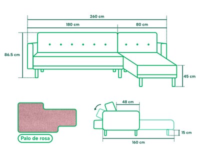 Foto 6 | Sala Modular Makora Chiara color Rosa