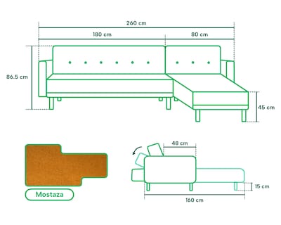Foto 6 | Sala Modular Chiara Mostaza Con BeehiveReversible