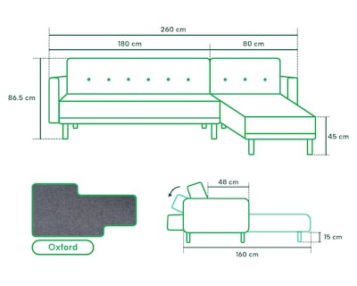 Foto 6 | Sala Modular Makora Chiara Gris Oxford con Tecnología Beehive Airflex Foam Reversible