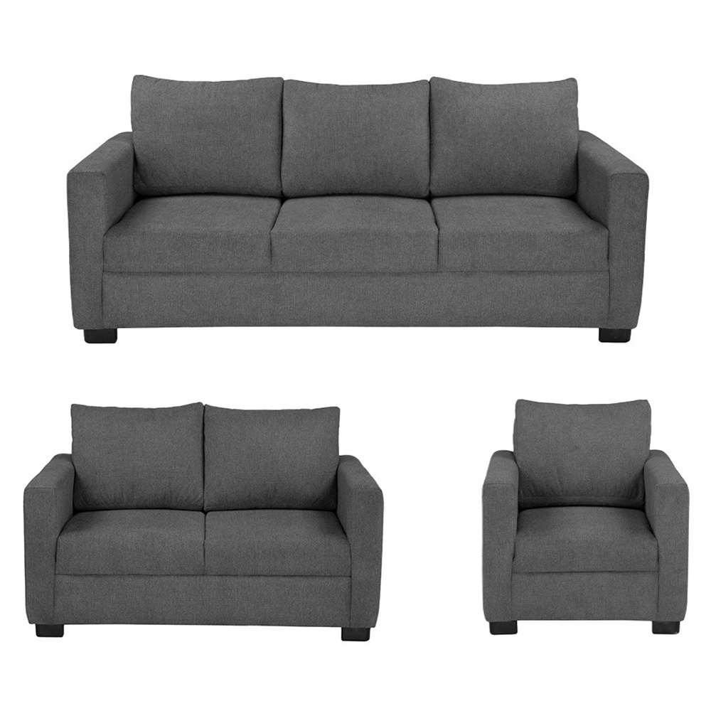 Sala Dicasa Gales Color Gris 3 Piezas (sofa, Love Y Sillon)