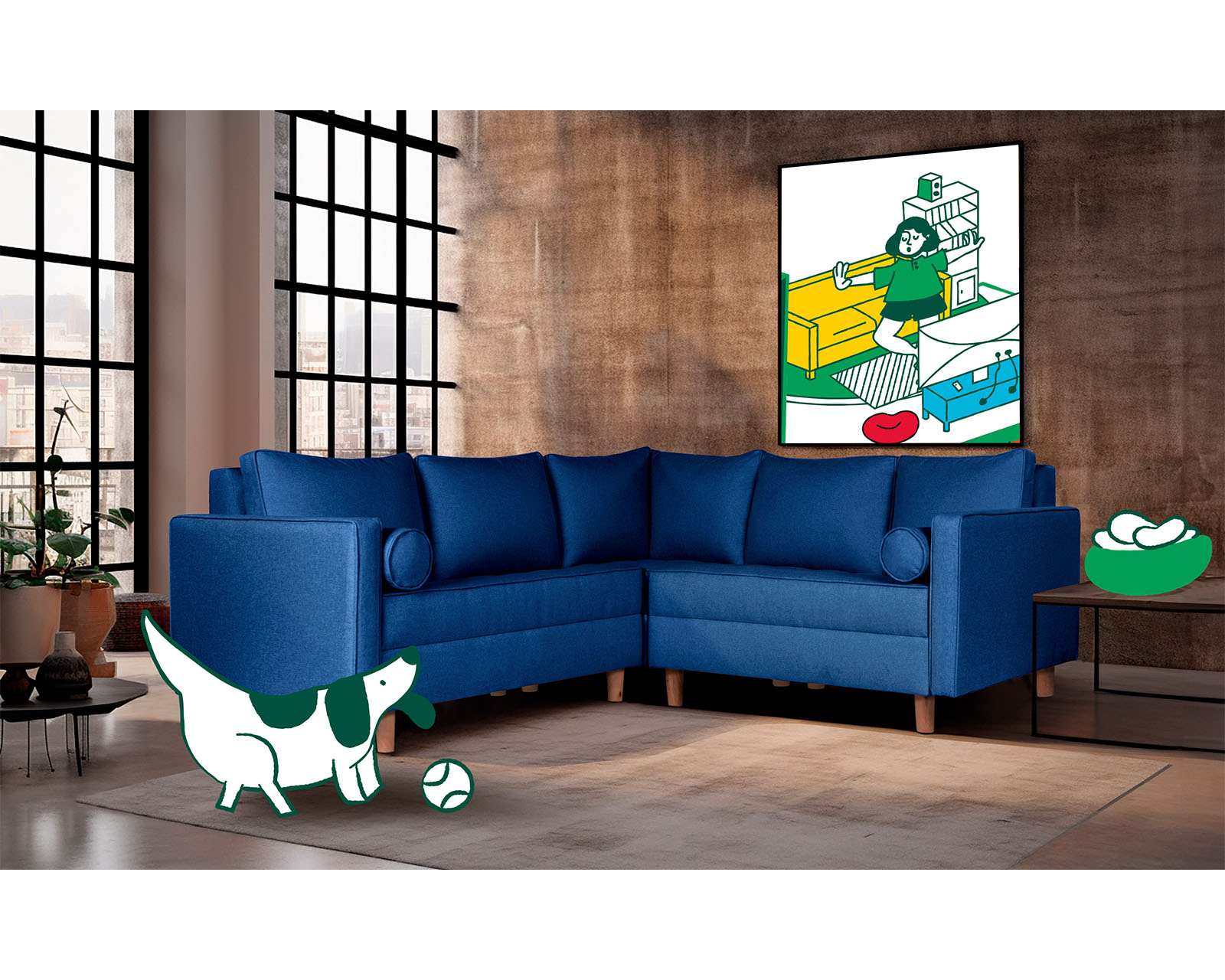 Foto 1 | Sala Modular Sofantástico Cerati Azul