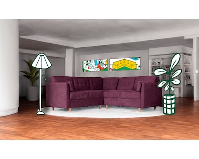 Foto 1 | Sala Esquinera de Velvet Morado Kravitz Makora