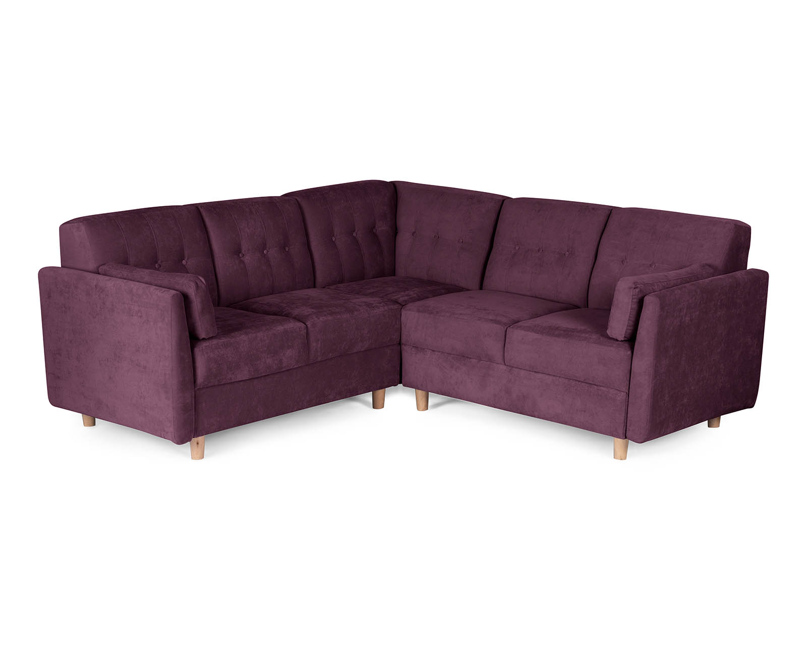 Foto 3 pulgar | Sala Esquinera de Velvet Morado Kravitz Makora