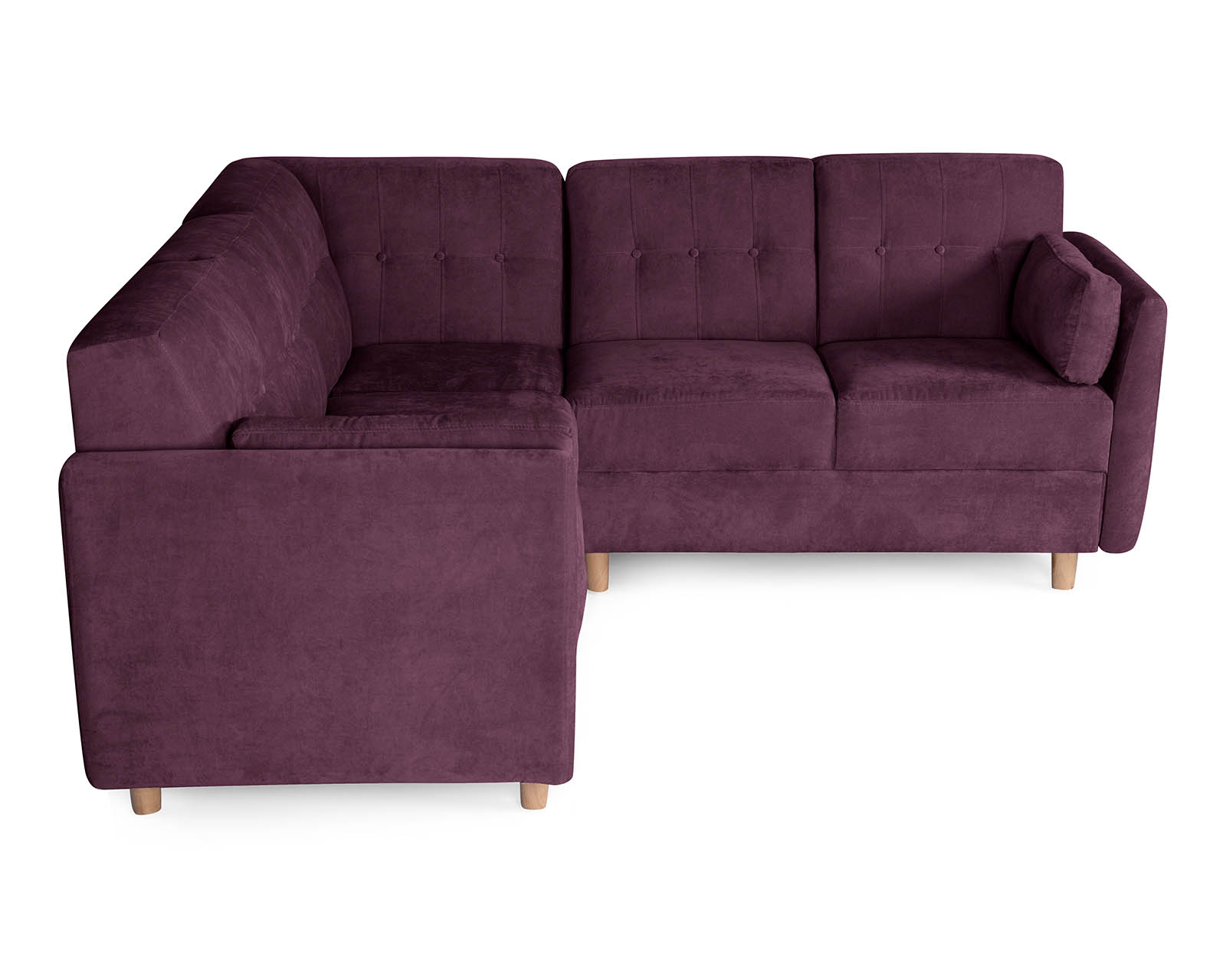 Foto 4 pulgar | Sala Esquinera de Velvet Morado Kravitz Makora