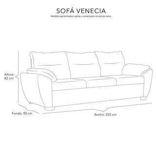 Foto 7 | Sofá 3 Plazas Dicasa Venecia Gris