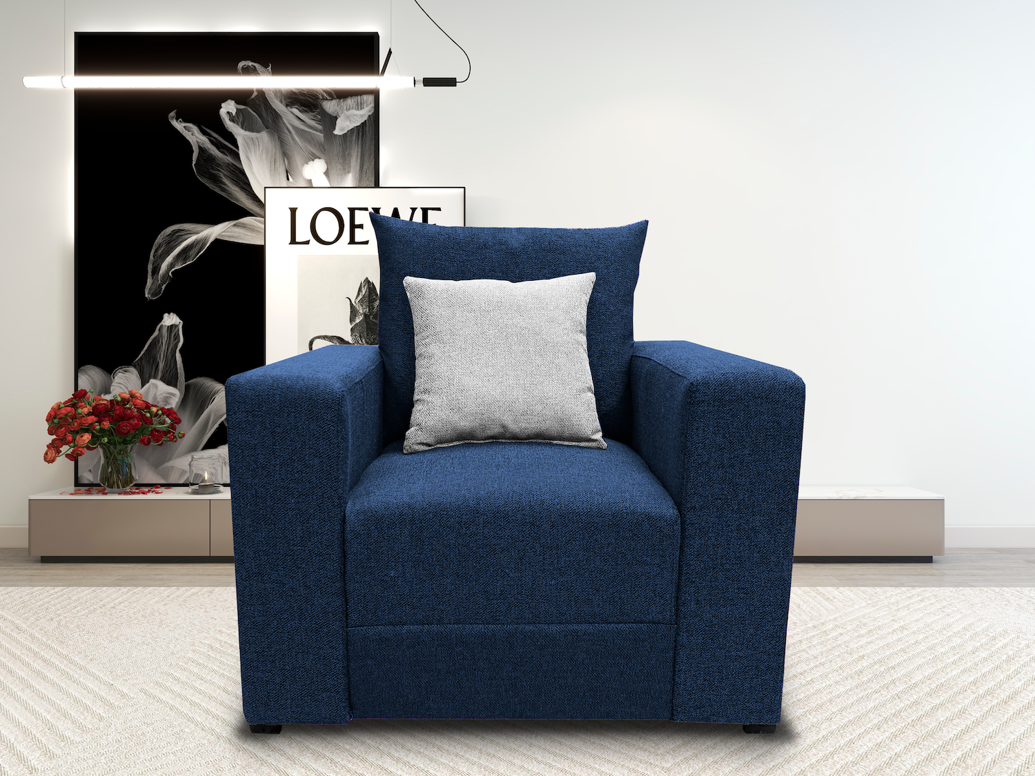 Foto 5 pulgar | Sala Modular 3-2-1 El Bazar Store Miami Azul Marino, Sofa, Love Seat Y Sillon