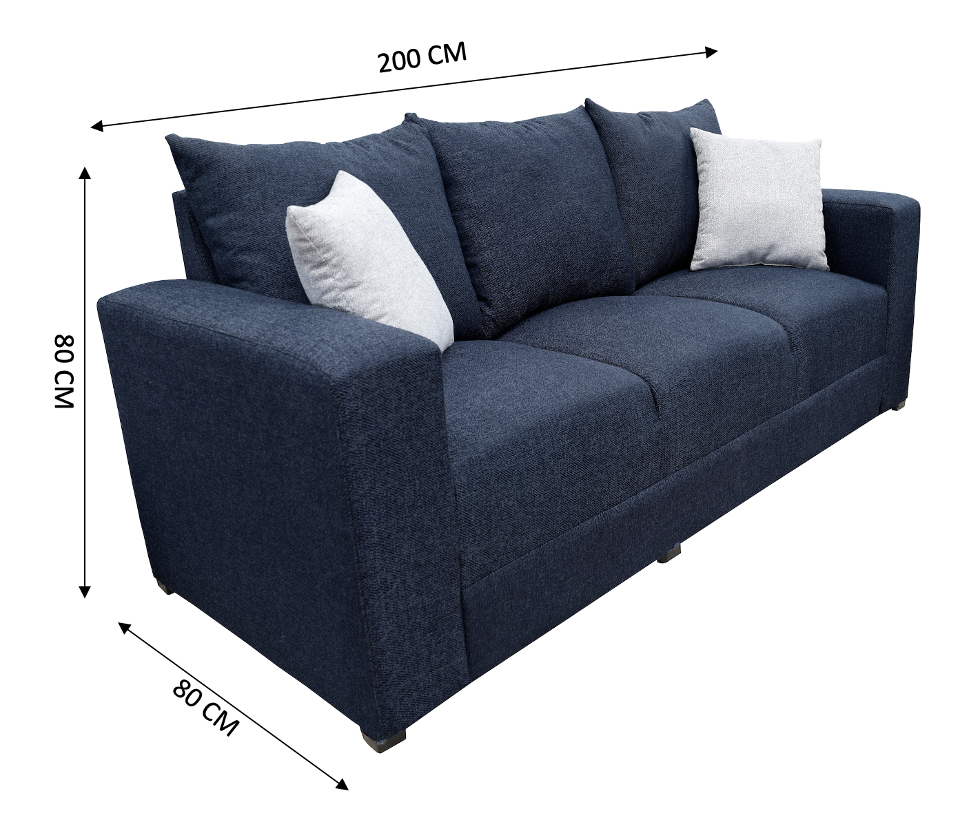 Foto 6 pulgar | Sala Modular 3-2-1 El Bazar Store Miami Azul Marino, Sofa, Love Seat Y Sillon