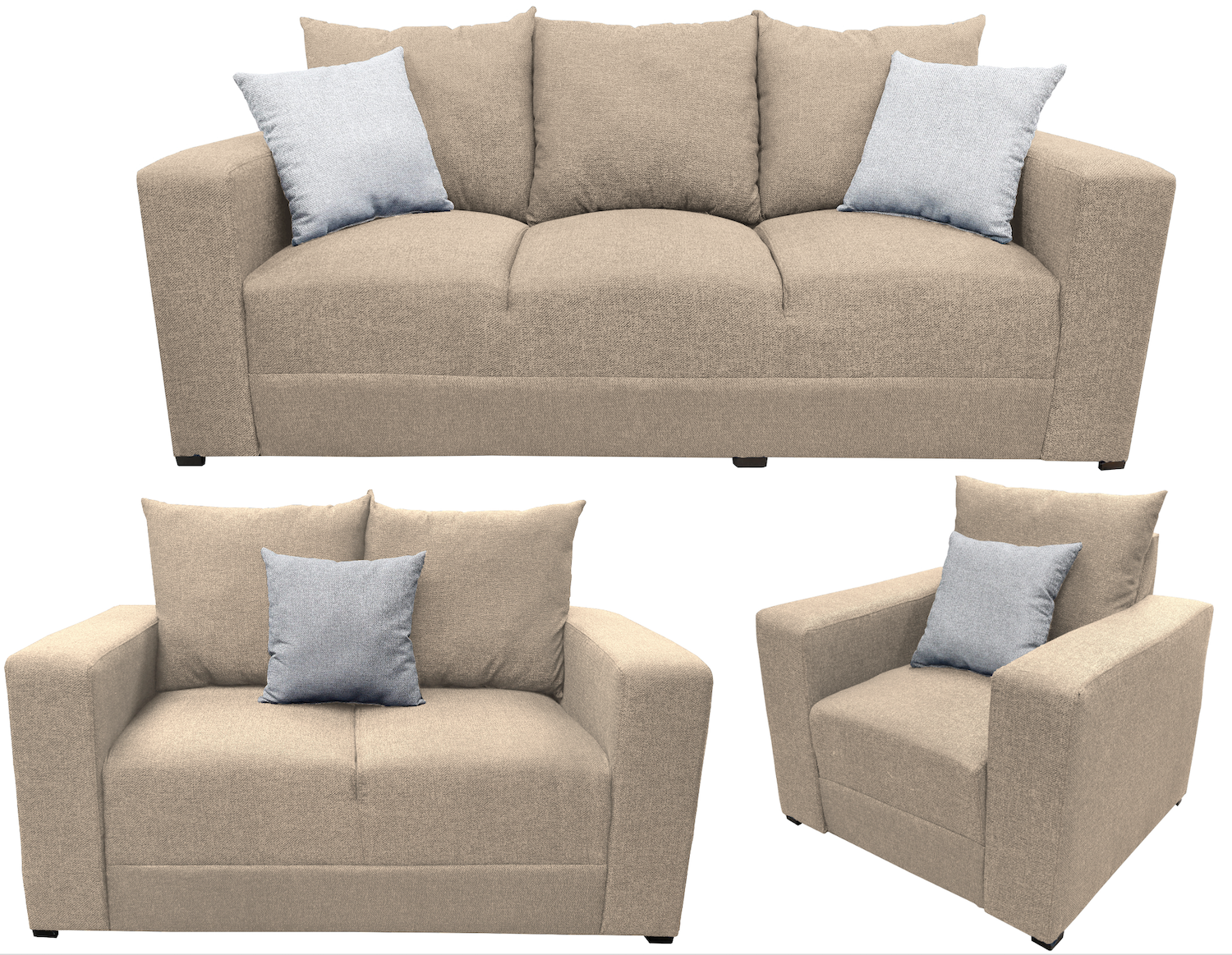 Foto 2 pulgar | Sala Modular 3-2-1 El Bazar Store Miami Beige, Sofa, Love Seat Y Sillon