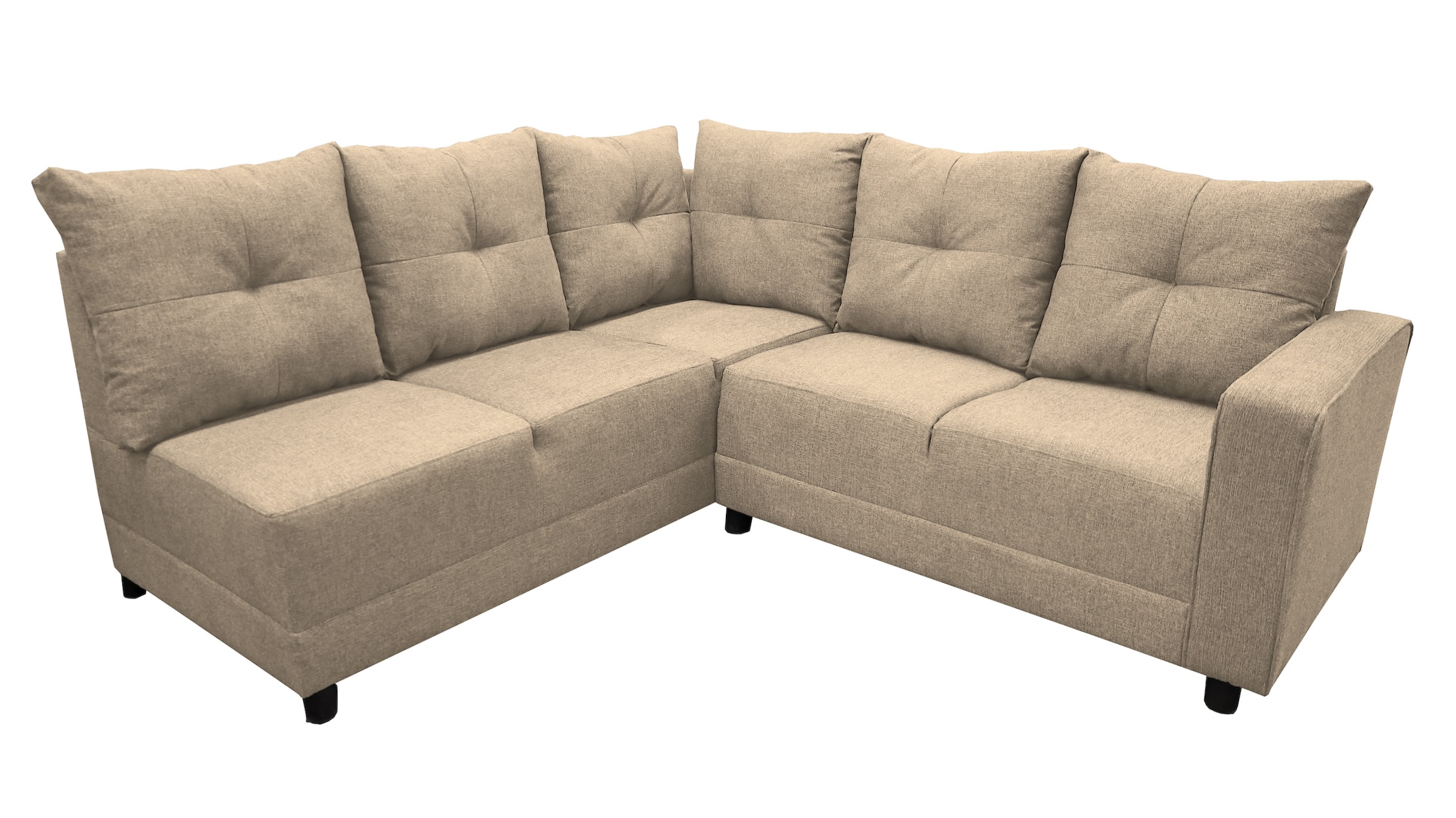 Sala Esquinera El Bazar Store Loki Beige 200x215 Cm, Tela Lino Nacional, Modular