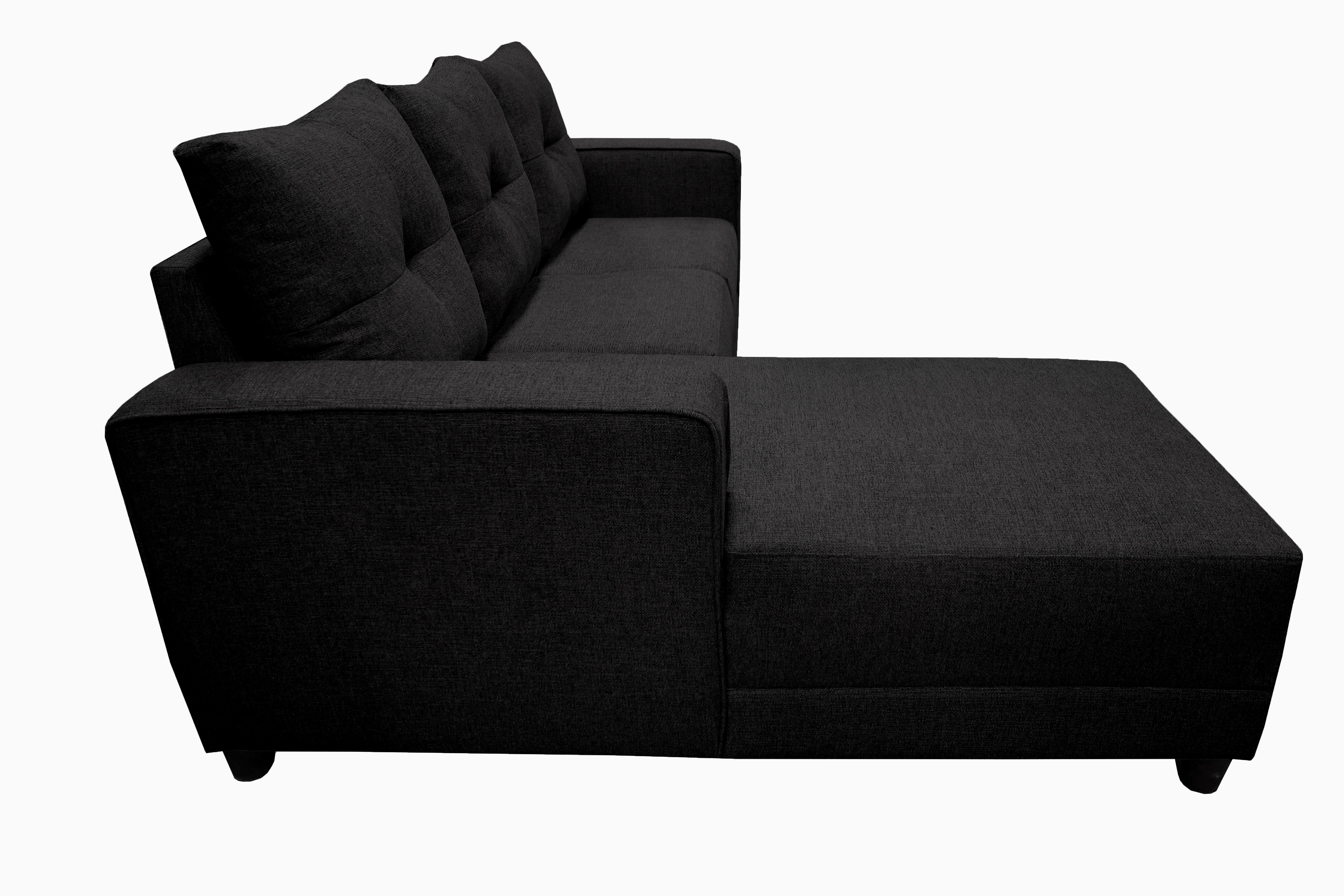 Foto 6 pulgar | Sala Esquinera El Bazar Store Demeter Negro 210x160 Cm, Tela Lino Nacional, Modular, Chaise, Love Seat