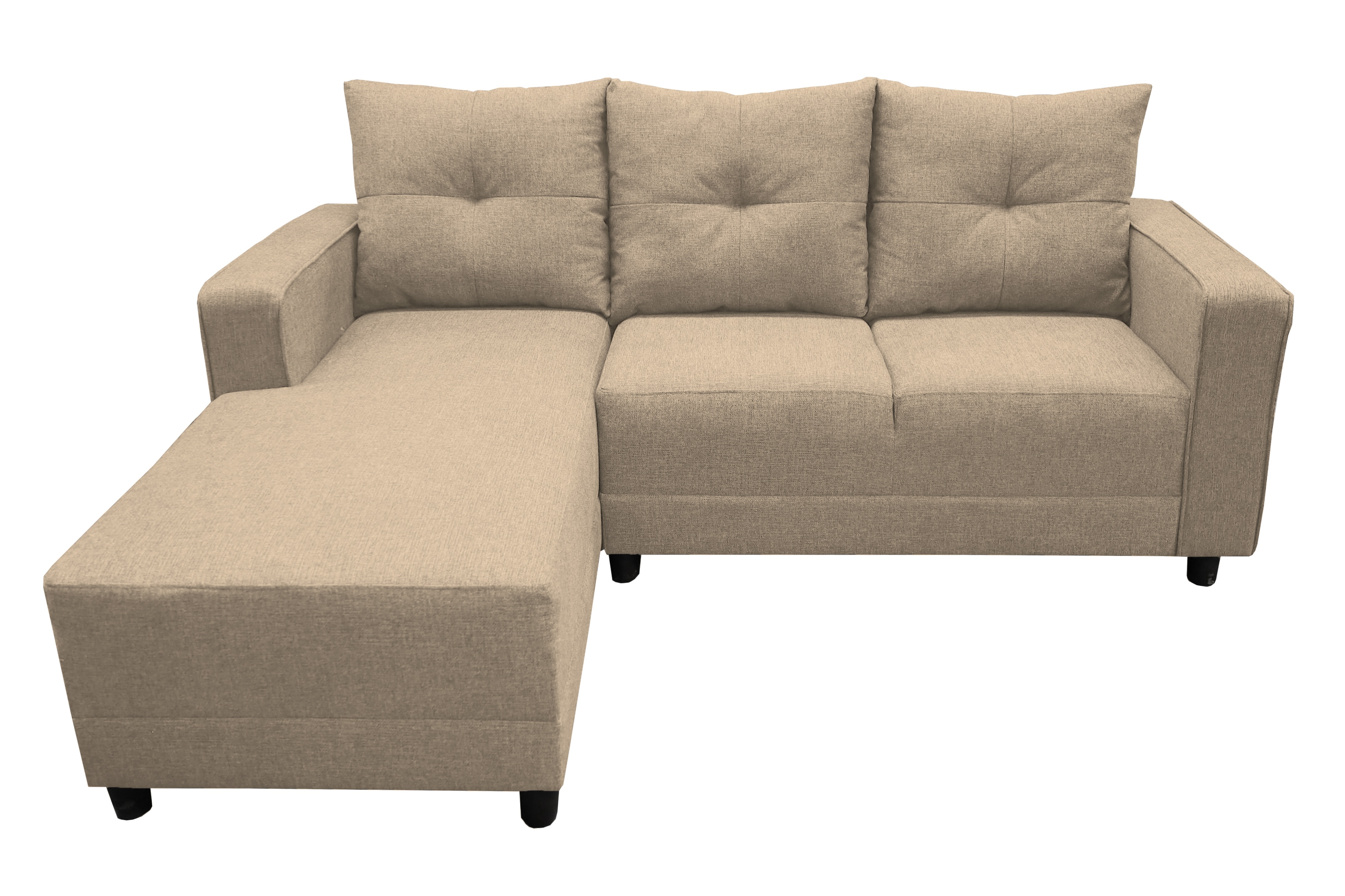 Sala Esquinera El Bazar Store Demeter Beige 210x160 Cm, Tela Lino Nacional, Modular, Love Seat, Chaise