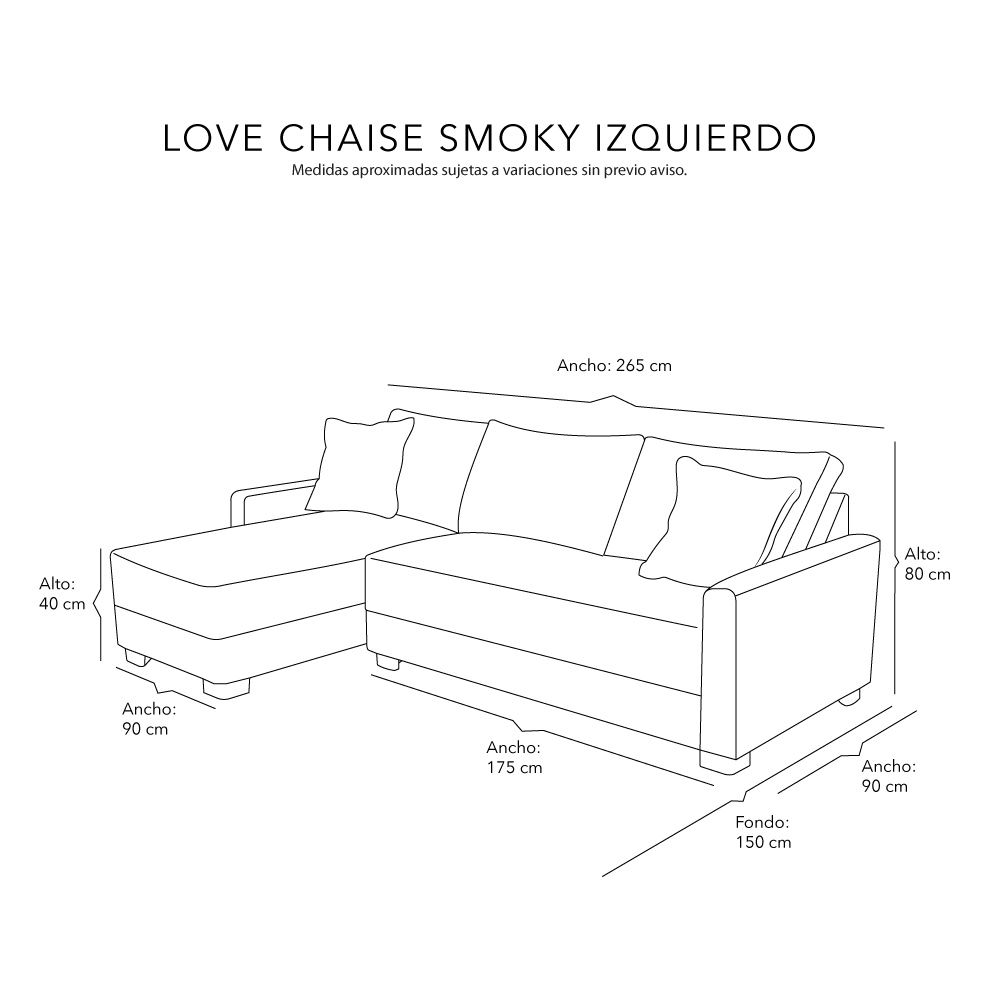 Foto 8 | Love Chaise Izquierdo Dicasa Smoky Color Gris