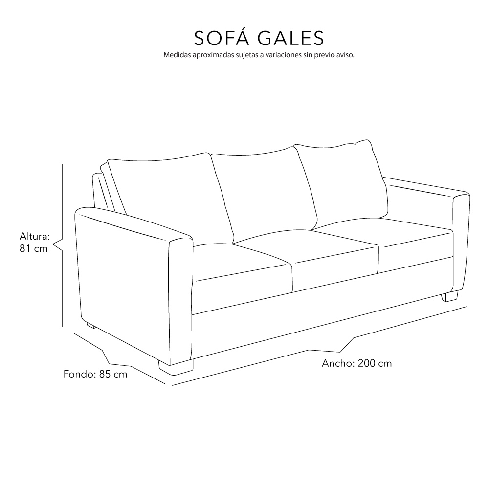 Foto 7 | Sofa 3 Plazas Nizza Fossil Arena