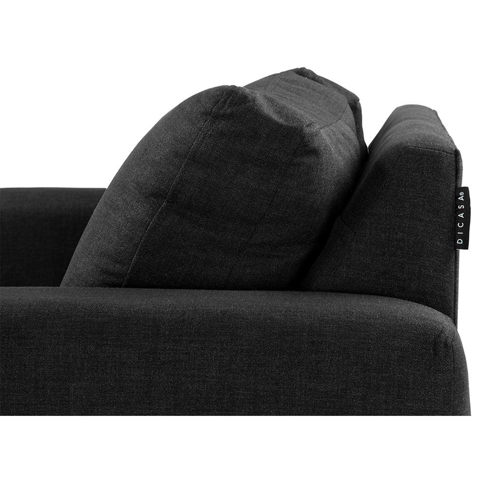 Foto 7 pulgar | Sala Dicasa Belucci Negra 3 Piezas - Sofá /Love/ Sillón-