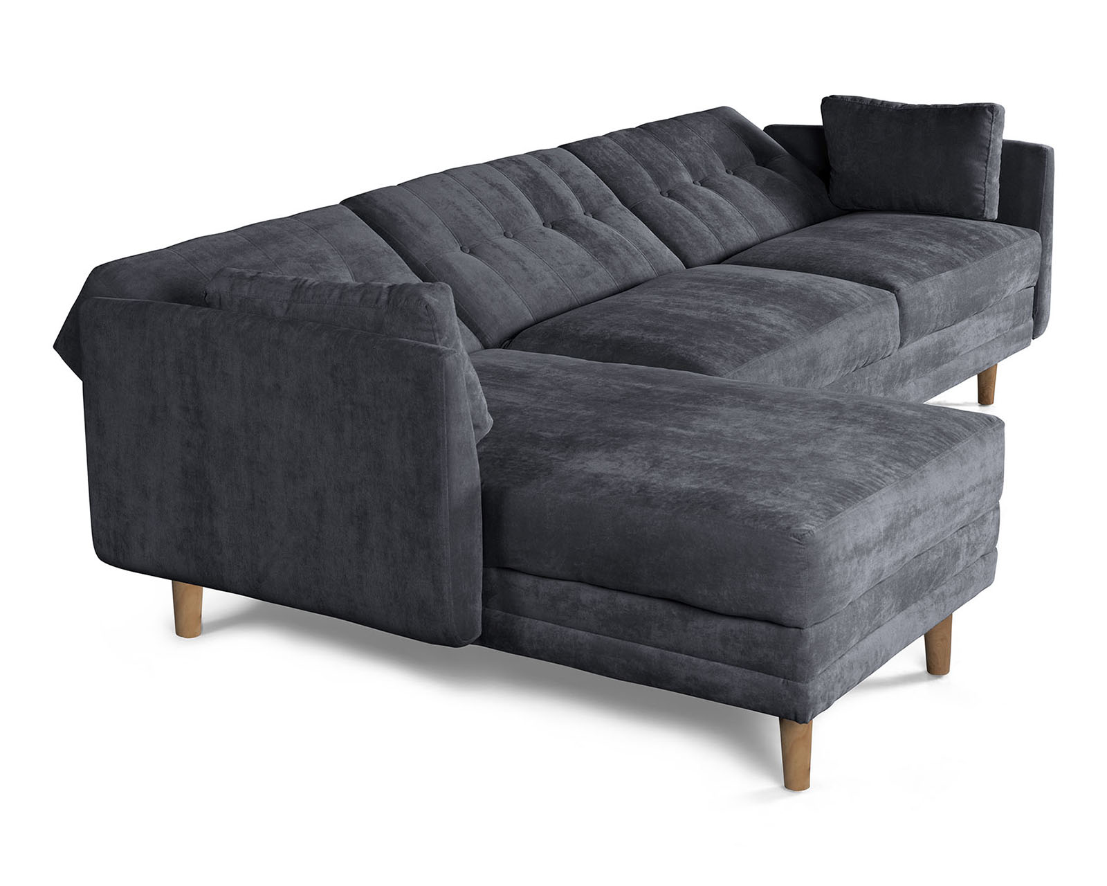 Foto 5 pulgar | Sala Modular Aperol Gris Oxford Makora Beehive Memory Foam de Velvet