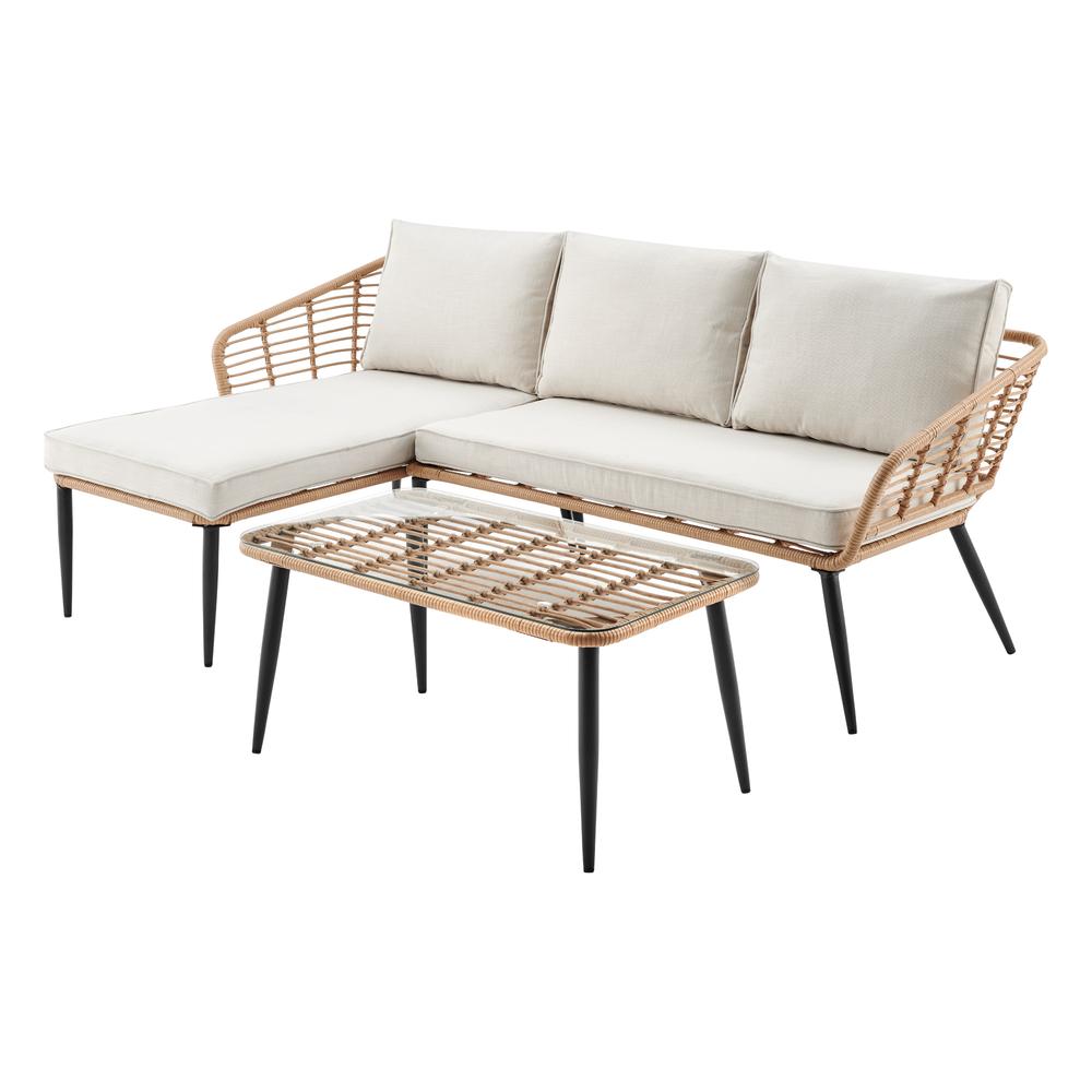 Foto 1 | Sala L Esquinera Jardín Mimbre Ratán Sillón + Mesa Exterior