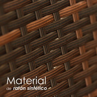Foto 4 | Juego de Sala para Jardín de 4 Piezas Fabricado en Mimbre Sintético Set para Exteriores 3 Sofás con Asiento Acolchado