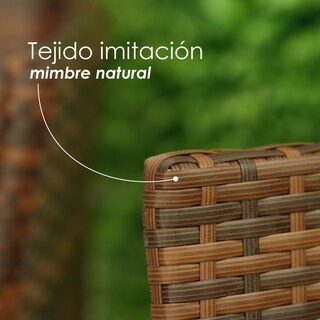 Foto 5 | Juego de Sala para Jardín de 4 Piezas Fabricado en Mimbre Sintético Set para Exteriores 3 Sofás con Asiento Acolchado