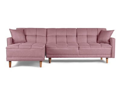 Foto 2 | Sala Modular Sofá Cama Reversible De Lino Palo De Rosa Modelo Sunny Makora
