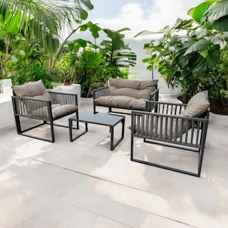 Foto 4 | Sala Exterior Juego Para Jardín Sunny Rattan 4 Pzs+cojines