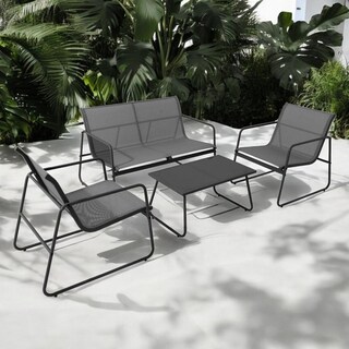 Foto 4 | Sala Exterior Juego Para Jardín Exterior Silver Textilene