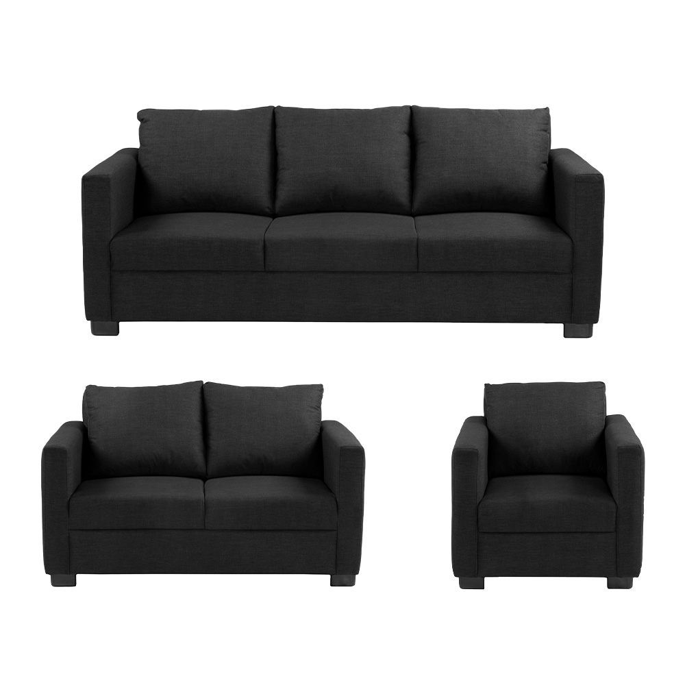Foto 2 pulgar | Sala 3 Piezas Sofa, Love y Sillon Gales Negro