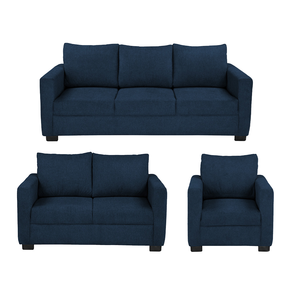 Foto 2 pulgar | Sala 3 Piezas Sofa, Love y Sillon Gales Azul
