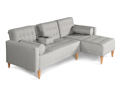Foto 3 | Sala Modular Reversible De Lino Gris Claro Modelo Tyson