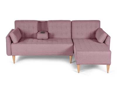 Foto 2 | Sala Modular Makora Carlton Rosa Tacto Durazno con Portavasos