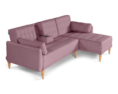 Foto 3 | Sala Modular Makora Carlton Rosa Tacto Durazno con Portavasos