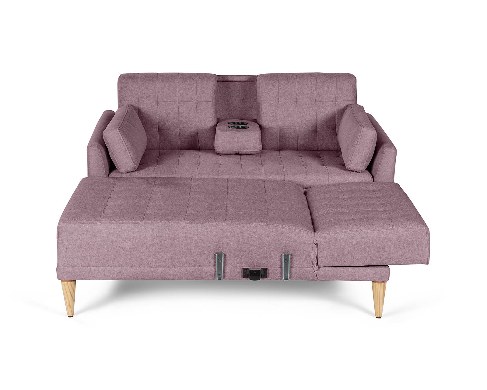 Foto 5 pulgar | Sala Modular Makora Carlton Rosa Tacto Durazno con Portavasos