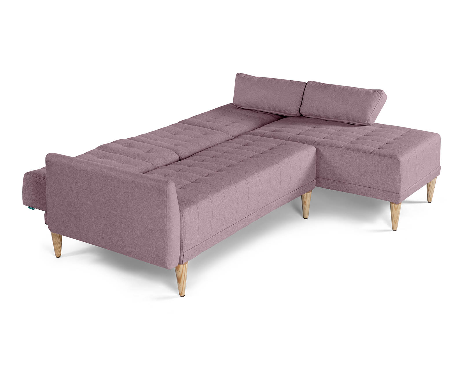 Foto 6 pulgar | Sala Modular Makora Carlton Rosa Tacto Durazno con Portavasos