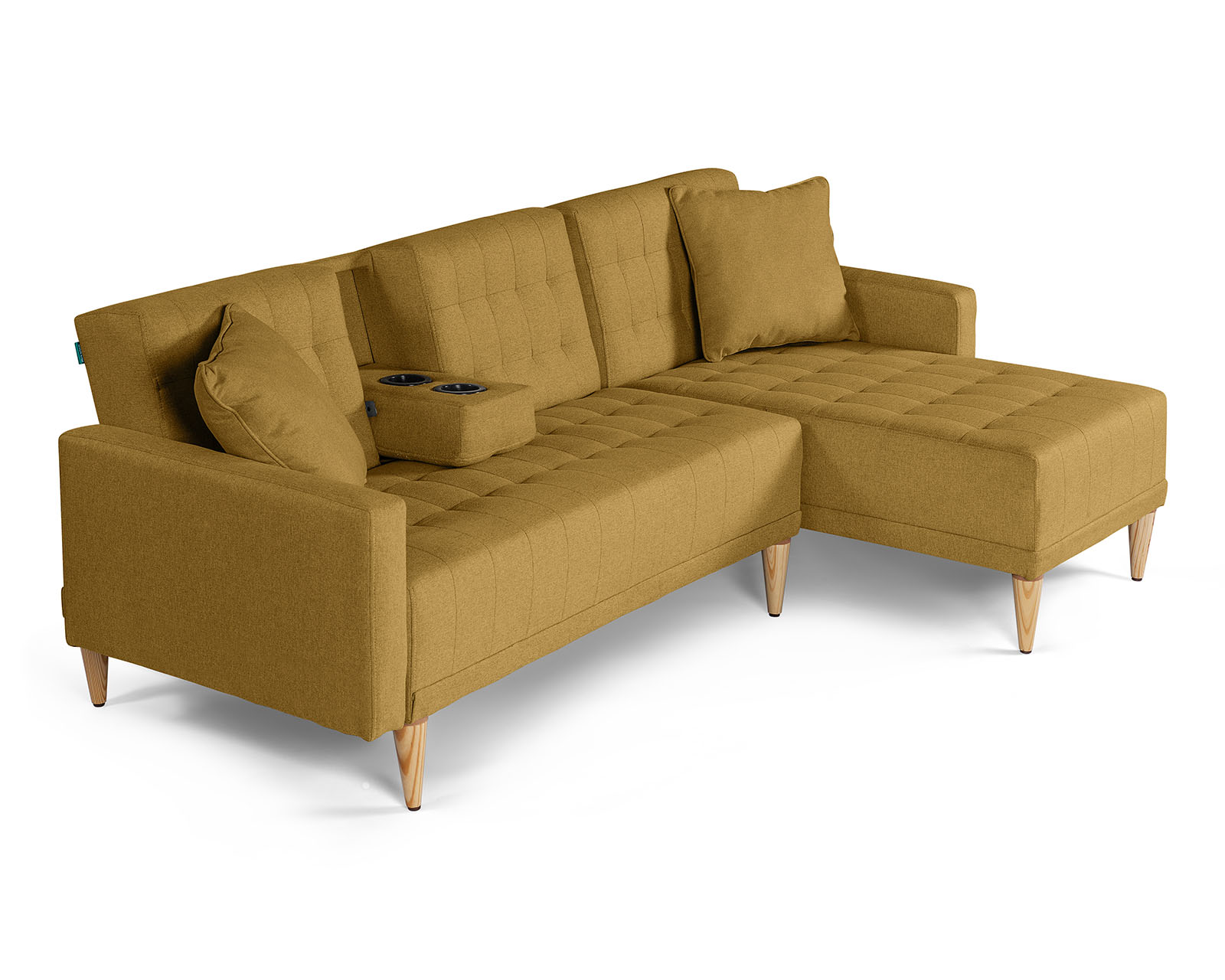 Foto 4 pulgar | Sala Modular Reversible De Lino Mostaza Modelo Kendall