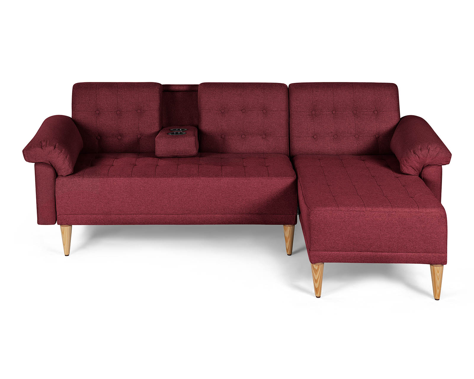 Foto 3 pulgar | Sala Modular Reversible De Lino Rojo Modelo Brunello