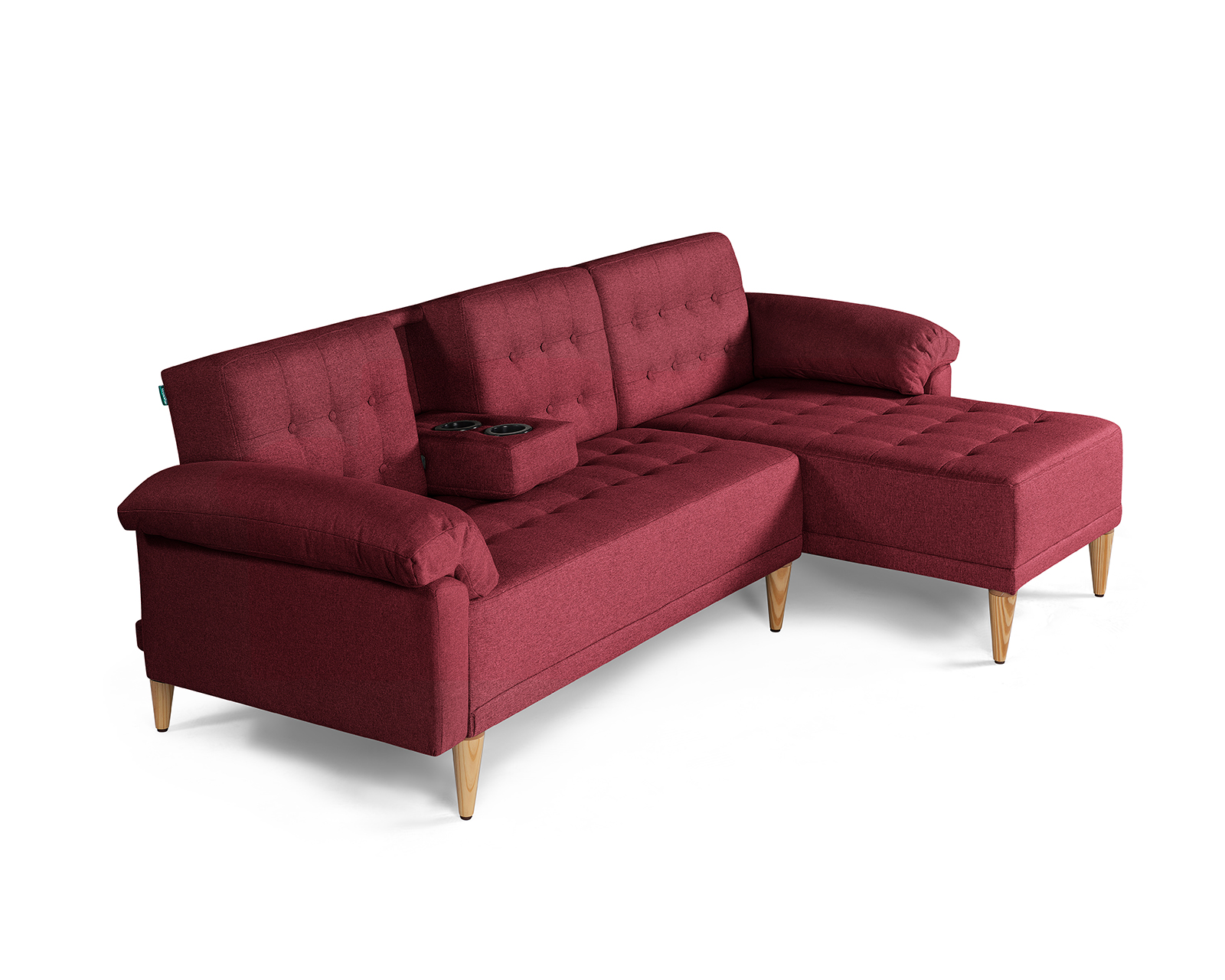 Foto 4 pulgar | Sala Modular Reversible De Lino Rojo Modelo Brunello