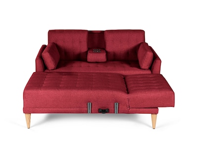 Foto 4 | Sala Modular Reversible De Lino Rojo Modelo Carlton