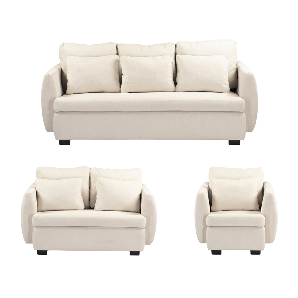 Foto 1 | Sala 3 Piezas Sofa, Love y Sillon Kuma Crema