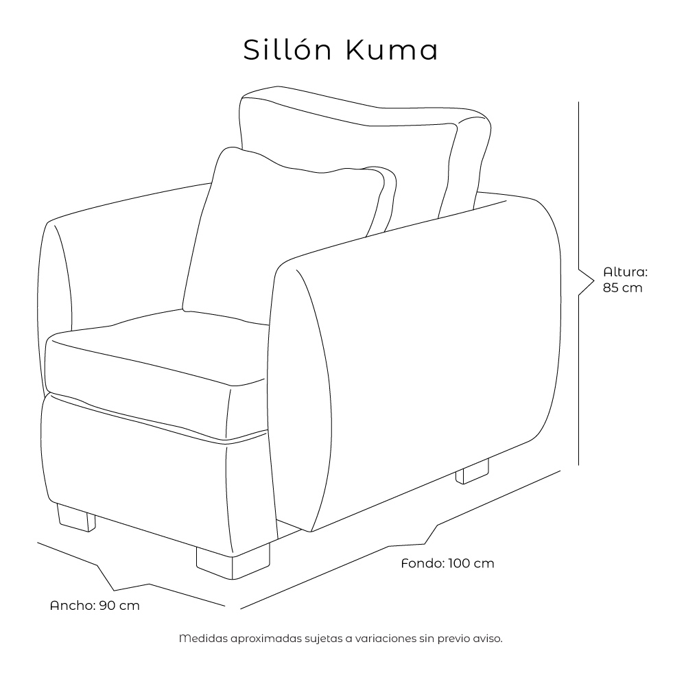 Foto 7 pulgar | Sala 3 Piezas Sofa, Love y Sillon Kuma Crema