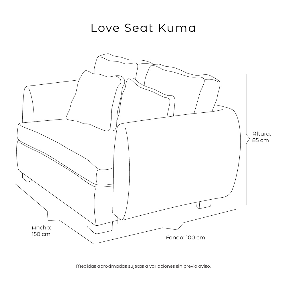 Foto 8 pulgar | Sala 3 Piezas Sofa, Love y Sillon Kuma Crema