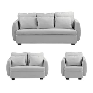 Foto 1 | Sala 3 Piezas Sofa, Love y Sillon Kuma Plata