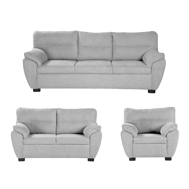 Sala 3 Piezas (sofa, Love Y Sillon) Monza Plata