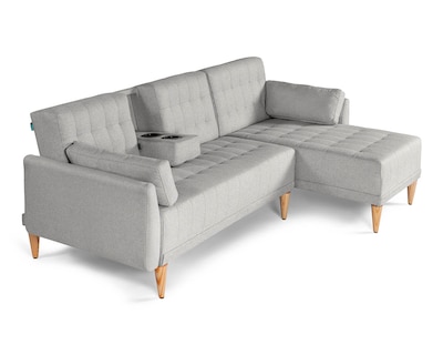 Foto 3 | Sala Modular Reversible De Lino Gris Claro Modelo Carlton