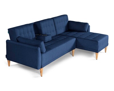 Foto 3 | Sala Modular Reversible De Lino Azul Modelo Carlton