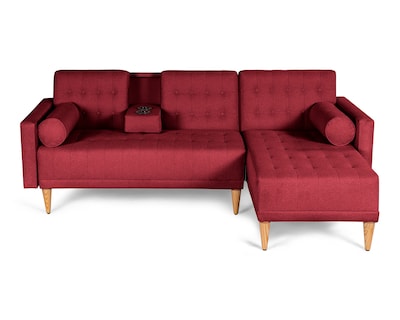 Foto 2 | Sala Modular Reversible De Lino Rojo Modelo Tyson